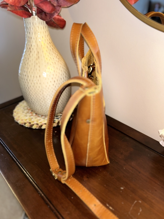 Portland Leather Goods mini crossbody tote - Honey - Picture 4 of 8